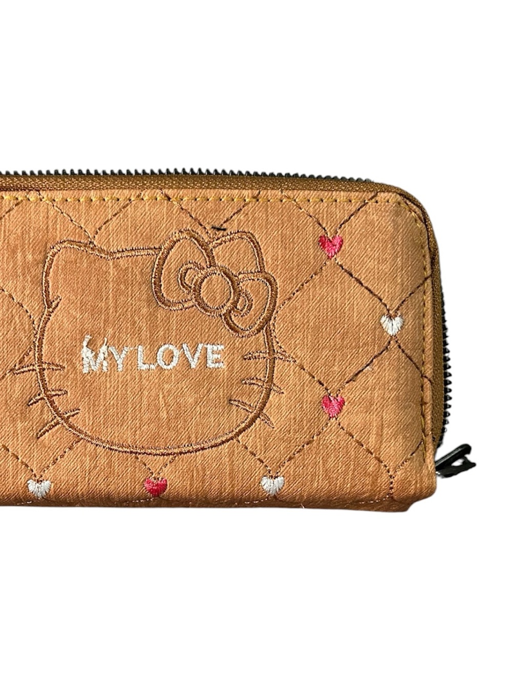 Hello Kitty "My Love" Quilted Wallet in Tan